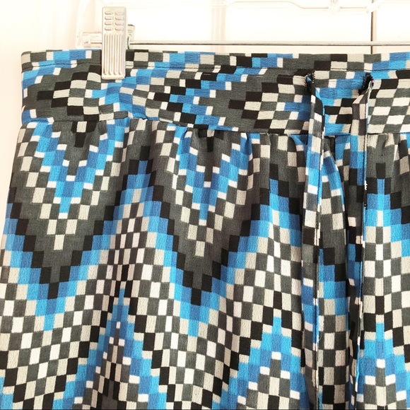 Dots 1X Checkered Chevron Wide Leg Palazzo Pants - Picture 10 of 16